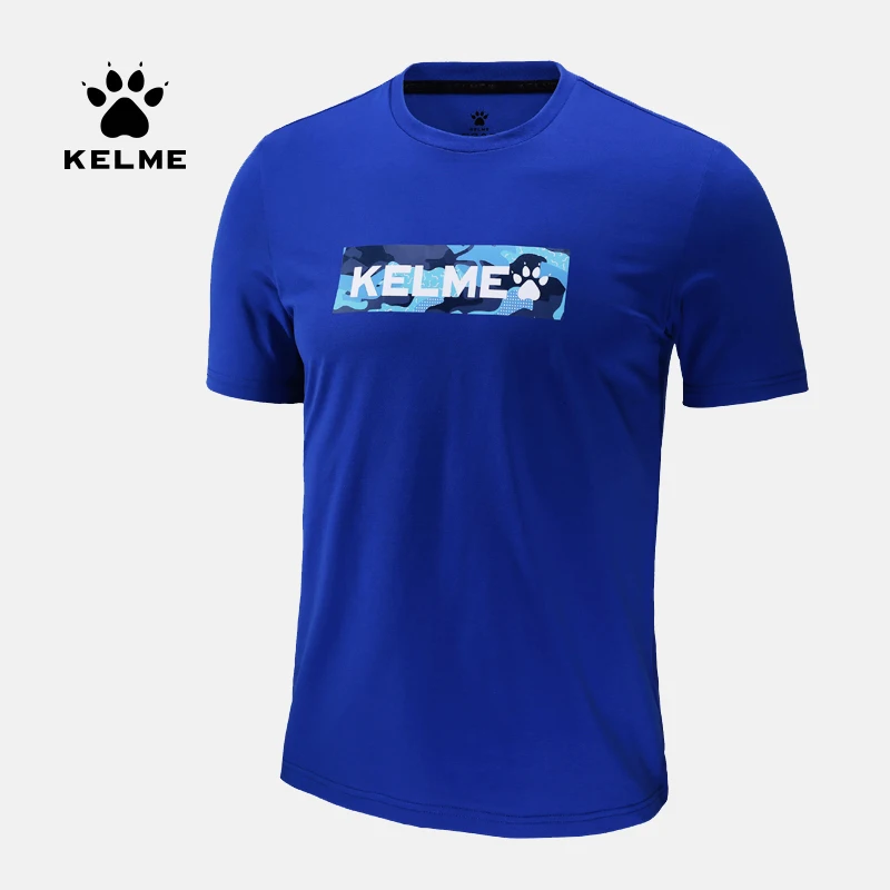 Мужская футболка с короткими рукавами KELME летняя из 93.5% хлопка принтом для бега и