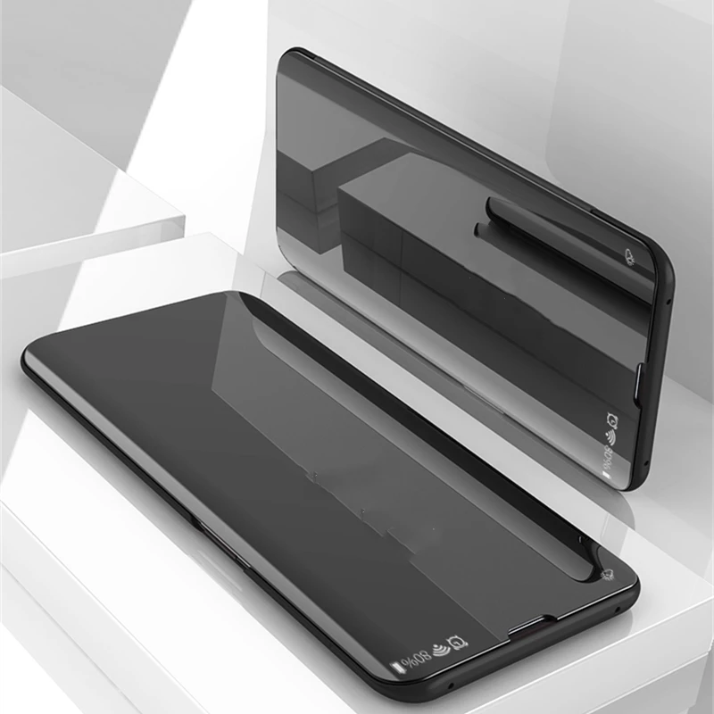 Противоударный чехол для Xiaomi Redmi Note 7 роскошный умный зеркальный флип с полной