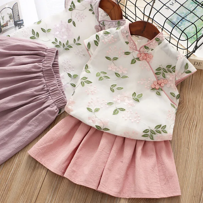 AiLe Rabbit/2018 летняя одежда новый стиль костюм Чонсам с вышивкой в национальном стиле