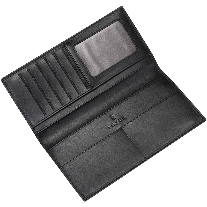 FOXER бренд натуральной коровьей Для мужчин длинный кошелек Мода 2017 г. Бизнес