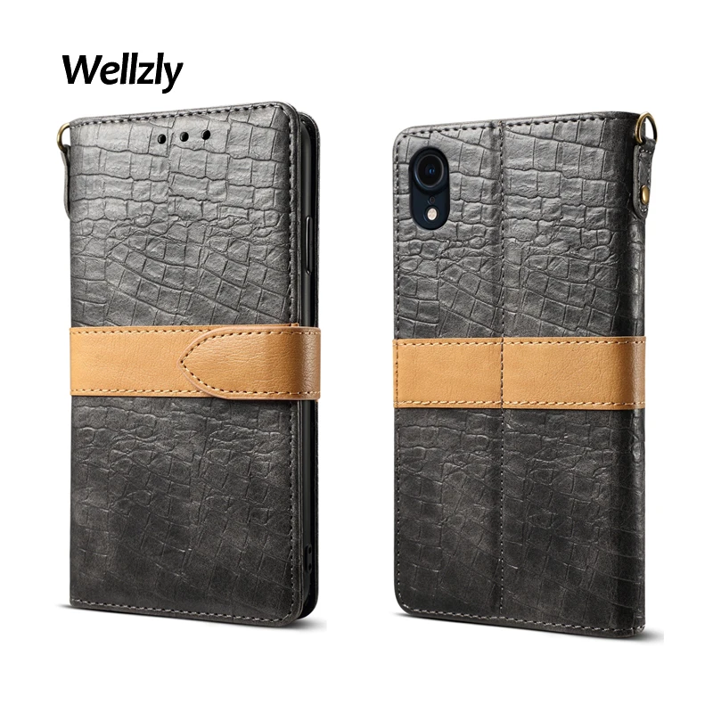 Wellzly чехол для iPhone X XR XS MAX 6 6s 7 8 Plus из искусственной кожи флип бумажник держатель