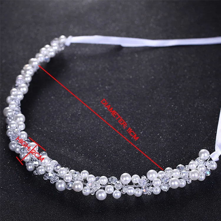 Белый ручной кристалл головной убор невесты торжественное платье венок имитация