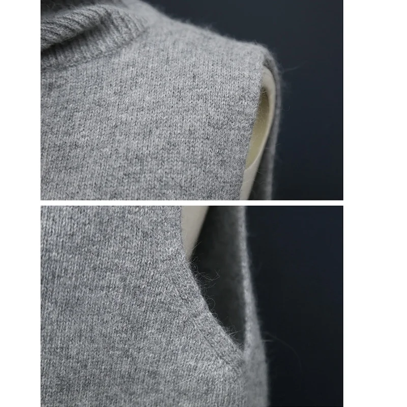 Женский вязаный шерстяной свитер с разрезом сбоку