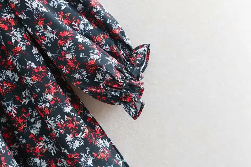 2019 Для женщин с милым цветочным принтом vestidos повседневные свободные прямого кроя