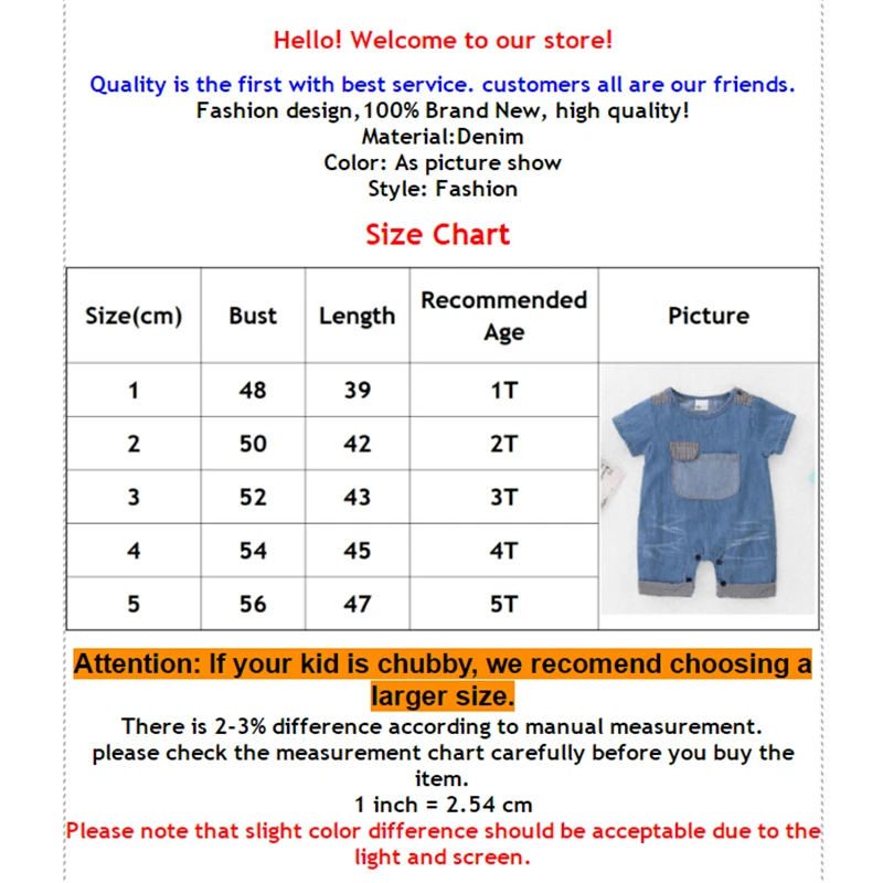 2019 Summer Short Sleeve Round Neck Blue Pocket Denim Jumpsuit Outfits Clothes Playsuit Toddler Newborn Kids Baby Boy Romper |