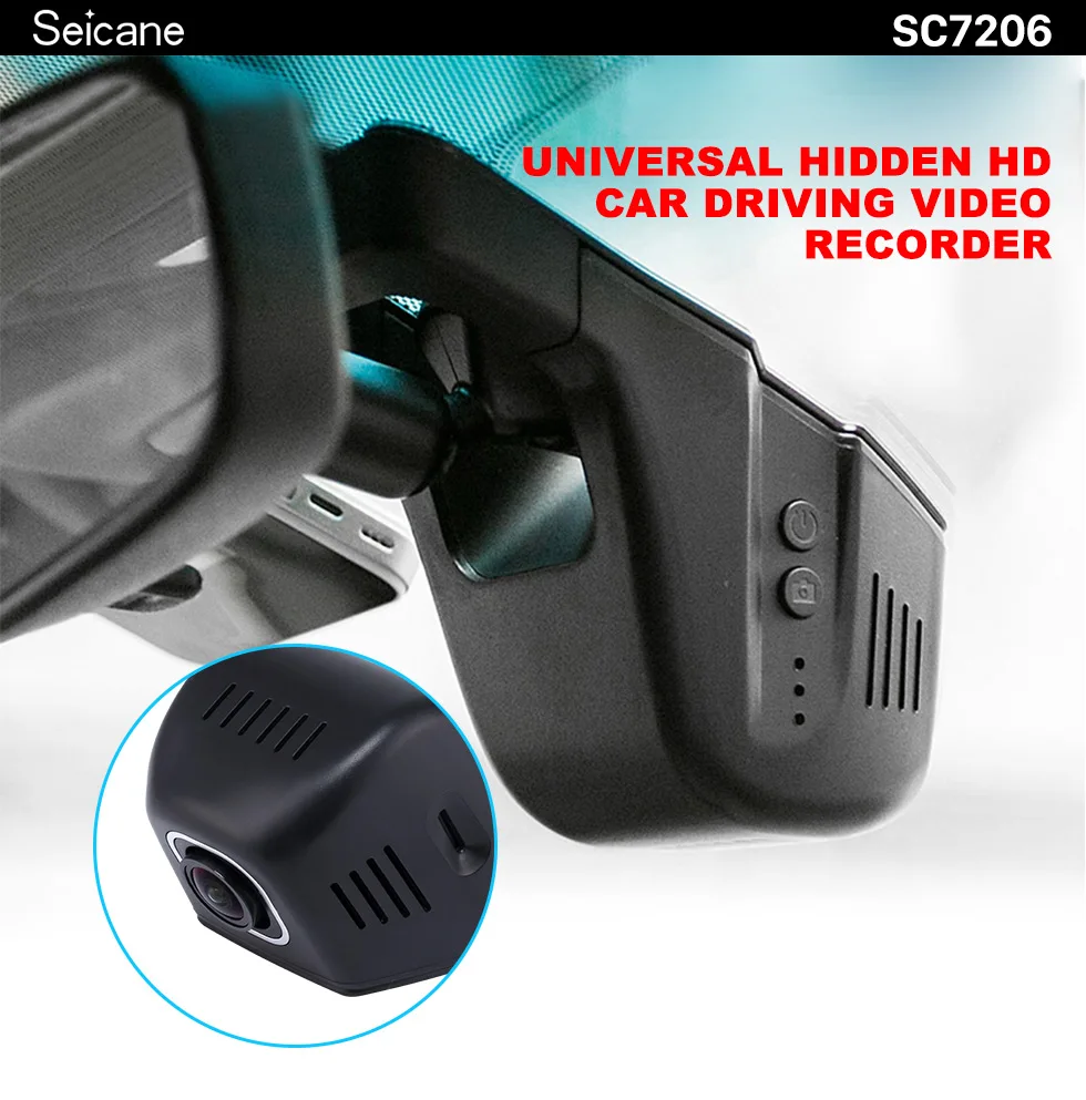 Seicane новейший 1080P Универсальный видеорегистратор скрытый HD Автомобильный видеорегистратор с тыловой камерой wifi ночная версия 96658 мониторинг парковки