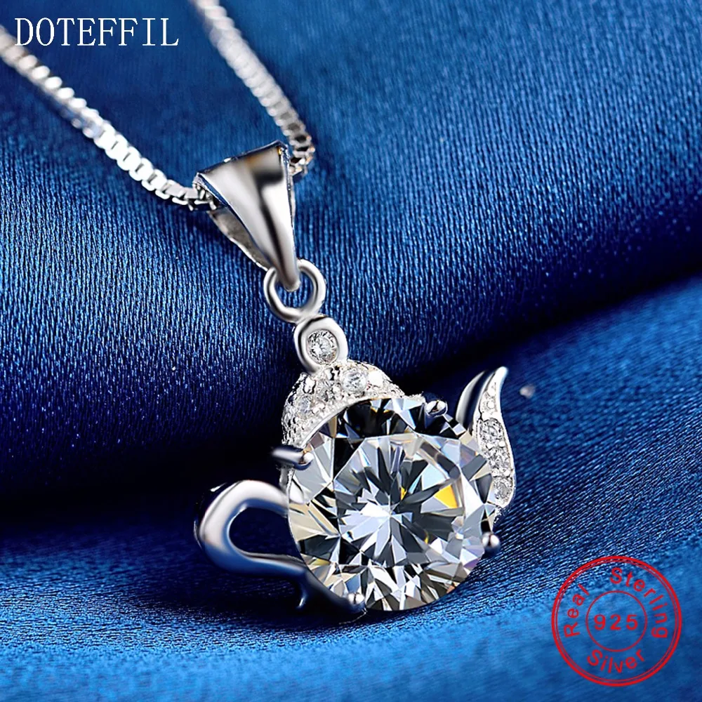 Ожерелье из стерлингового серебра 925 пробы модное классическое женское ожерелье