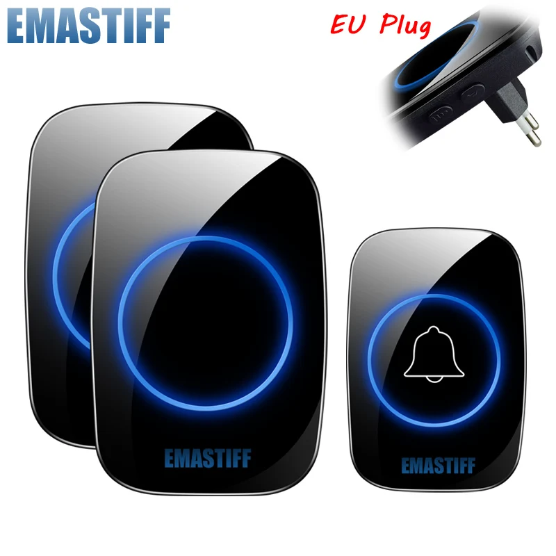 Новые Домашние Добро пожаловать дверной звонок умный беспроводной дверной звонок Водонепроницаемый 300 м Пульт дистанционного ЕС AU UK/US вилка умный дверной звонок колокольчика - Цвет: Bundle D