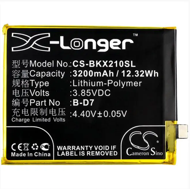 

Cameron Sino 3200mAh battery for BBK 1725 1728 VIVO X21 UD Dual SIM TD-LTE A B-D7 for VIVO 1725 1728 X21 UD Dual SIM