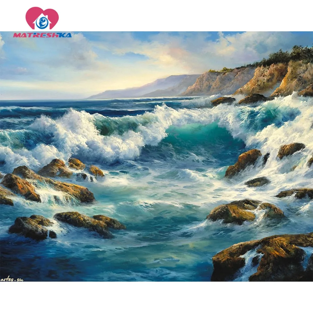 Алмазная вышивка пейзаж море алмазная живопись искусственные рисунки украшение