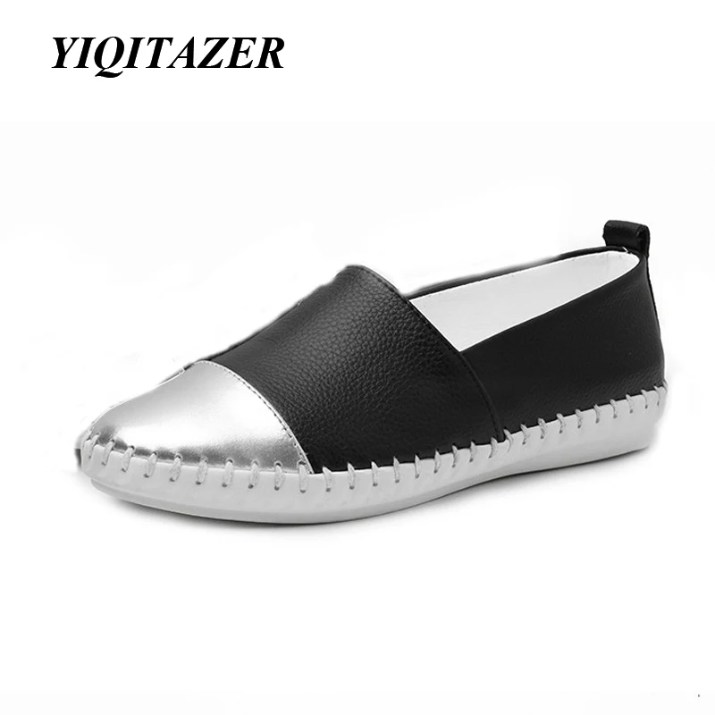 Женские лоферы YIQITAZER на плоской подошве с острым носком лето 2018|womens shoes flats|shoes woman