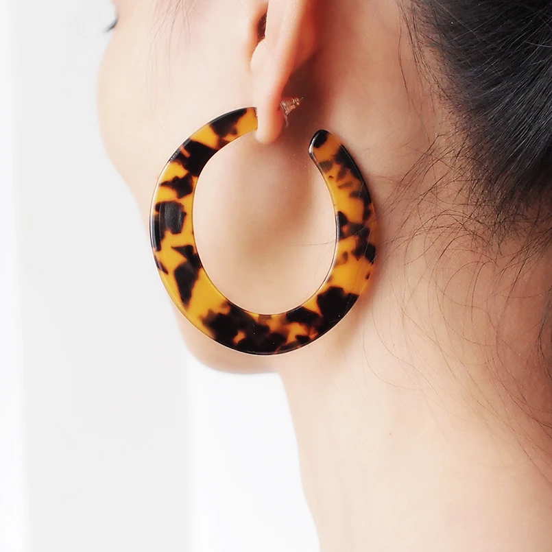 Круглые акриловые серьги MANILAI в виде черепаховой черепахи женские крупные