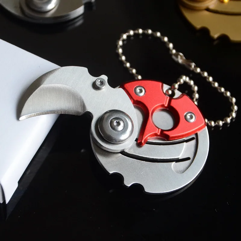 Multi - function coin knife outdoor EDC portable gadget mini key ring pendant without lock small folding tool | Спорт и развлечения