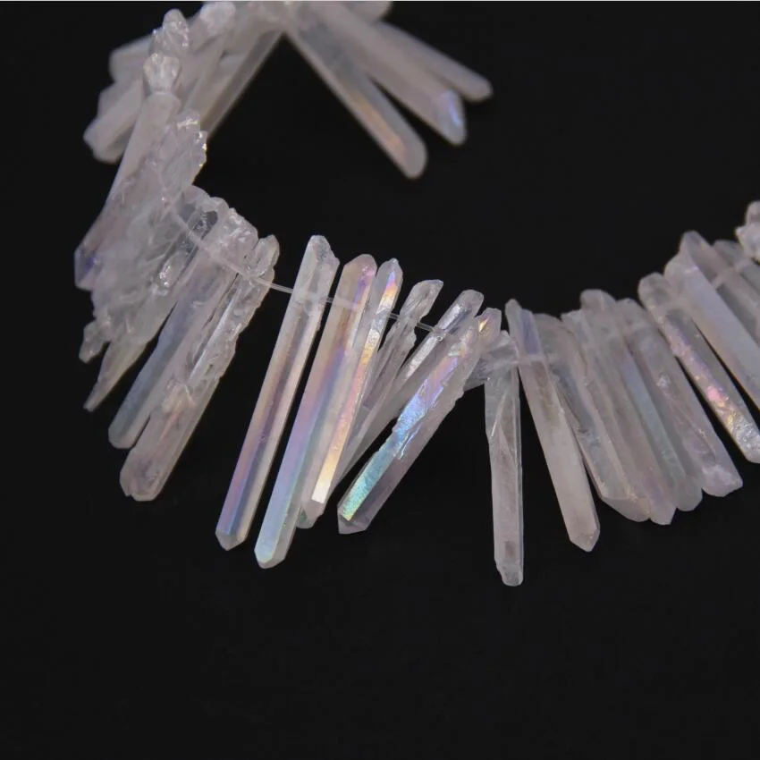 Приблизительно 88 шт тонкая белая AB титановая кварцевая палочка с точечными