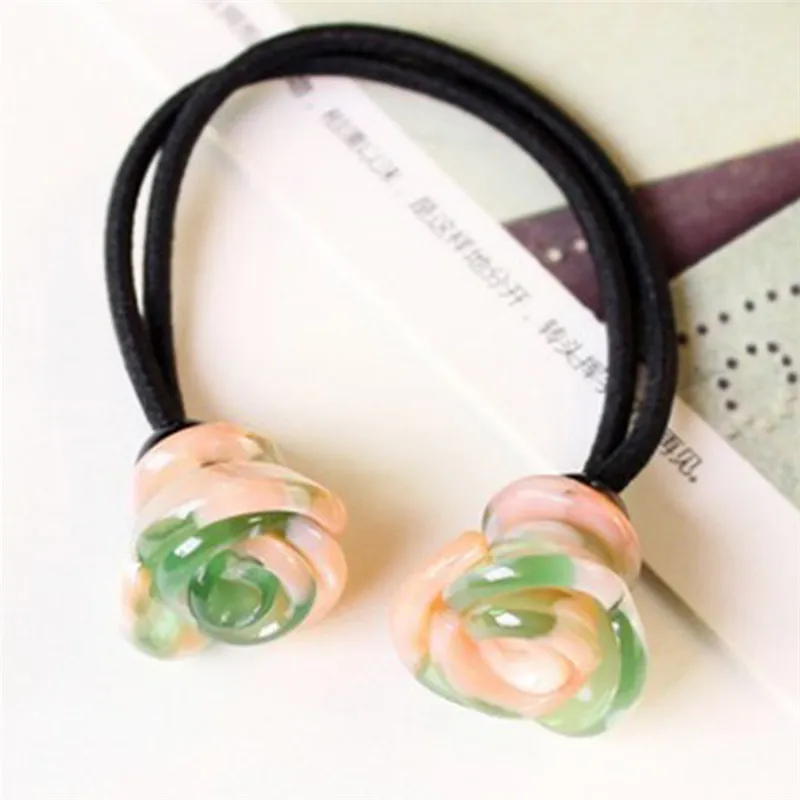 Эластичная акриловая веревка для волос PINKSEE с цветами конского хвоста женщин