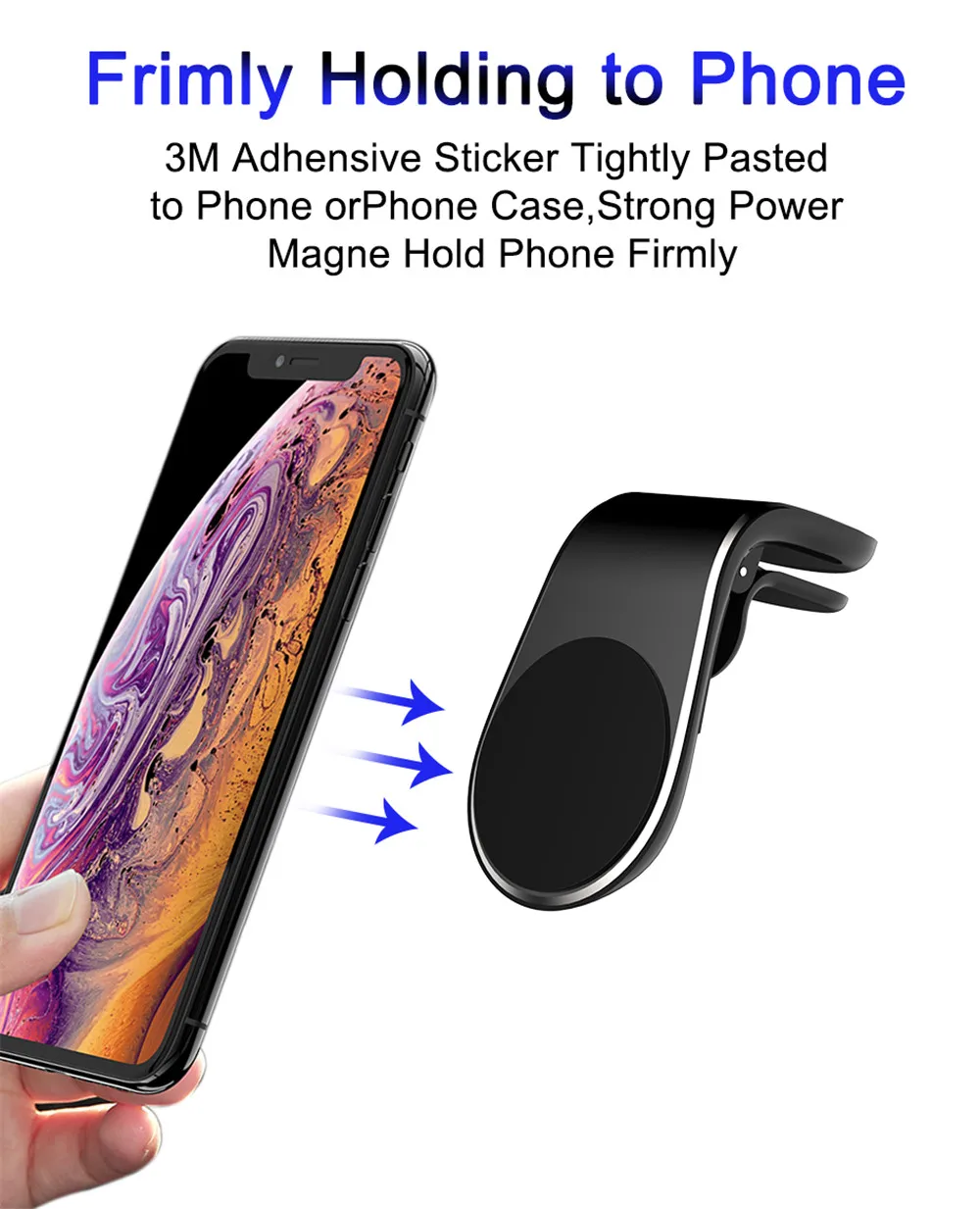 L Shape Magnetic Car Phone Holder Air Vent Mount Stand Car GPS Mobile Phone Holder For iPhone X Samsung S9 Xiaomi
