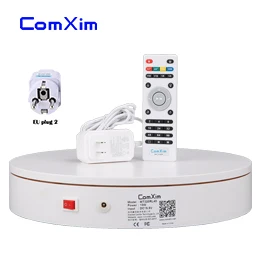 ComXim 32 см 12,6 дюйма вращающийся электрический поворотный стол для фотосъемки с дистанционным управлением, выставочный стенд - Цвет: white with EU plug2