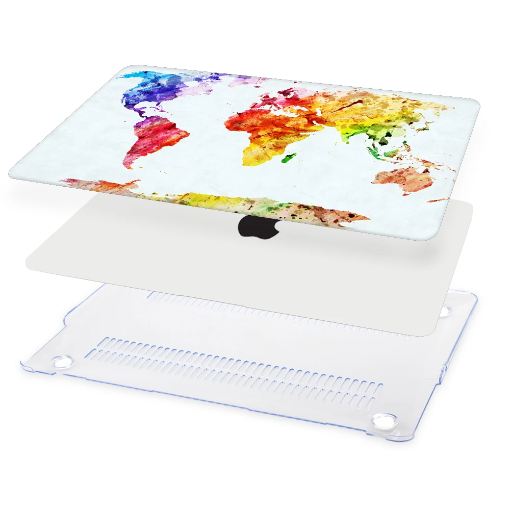 Для нового MacBook Air 13 A1932 2018 Pro 15 с сенсорной панелью чехол карта мира пластиковый