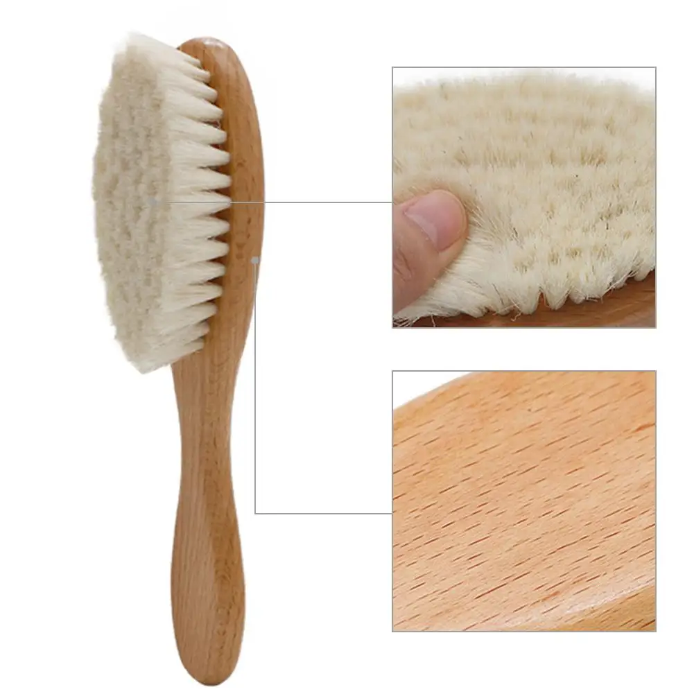 Щетка с натуральной мягкой козьей щетиной для подметания волос Мужская Расческа