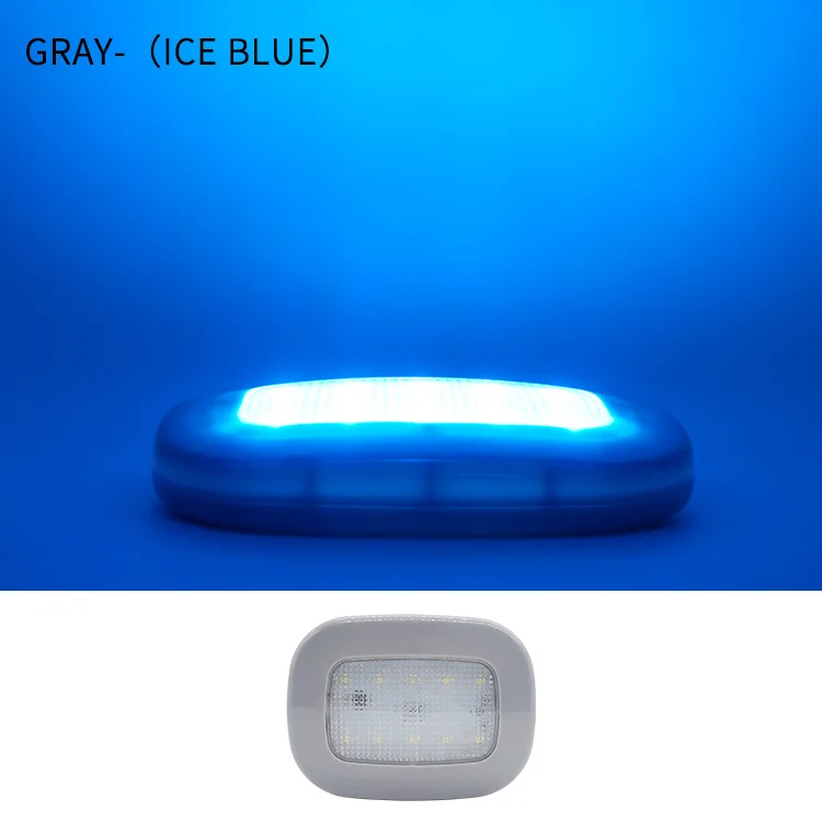 Blue Light---Gray Автомобильный интерьерный светильник для чтения, автоматический usb зарядный магнит на крышу, автоматический Дневной светильник, ствол Drl, квадратный купол для автомобиля, внутренний потолочный светильник - Цвет: Blue Light---Gray