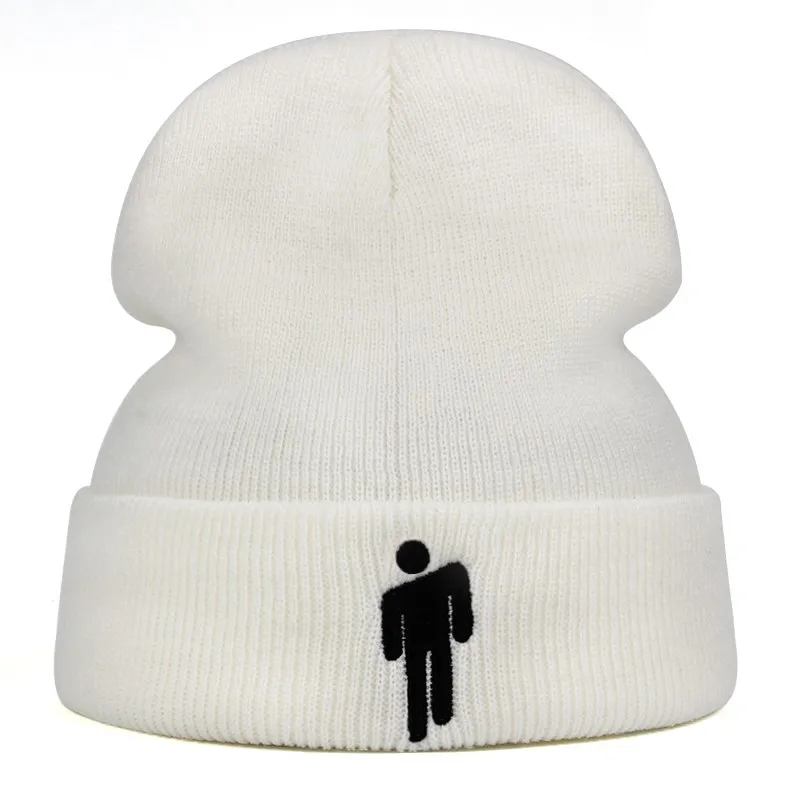Белый Billie Eilish Beanie, 6 цветов, вязаная зимняя шапка, одноцветная, в стиле хип-хоп, вязанная шапка, шапка, аксессуар для костюма, подарки, теплая зимняя шапка - Цвет: Белый