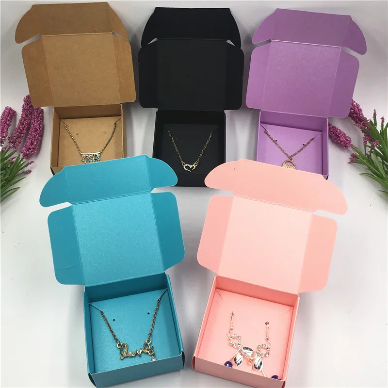 

Картонная коробка для ювелирных изделий, 50 шт., с внутренней карточкой для серег/ожерелья, чехол для ювелирных изделий 6, 5x6, 5x3 см