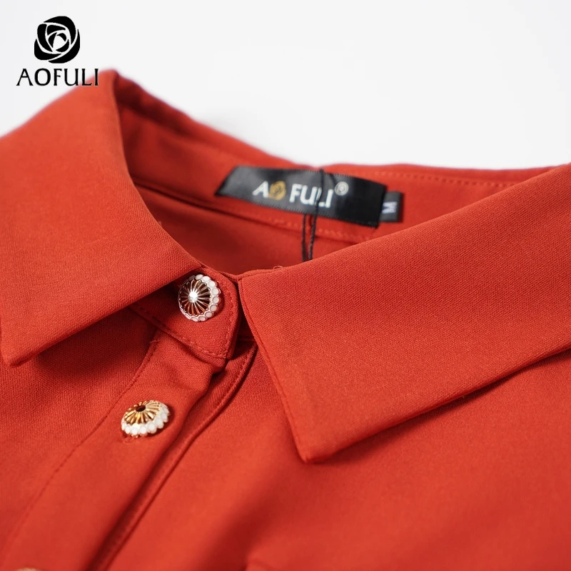 M ~ 4XL 5XL Женские платья рубашки с длинным рукавом осенние однобортные карманами