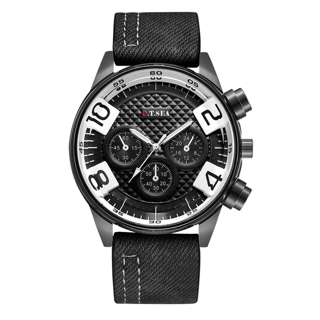 Часы наручные мужские с кожаным ремешком модные повседневные деловые кварцевые