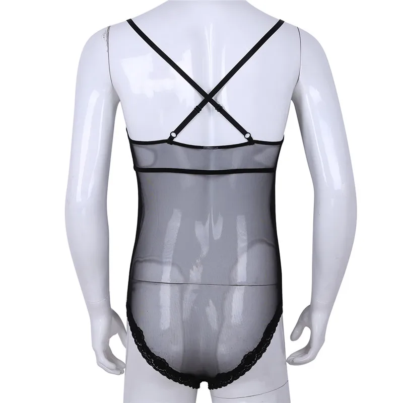 Мужское Прозрачное нижнее белье Sissy регулируемое на тонких бретельках с