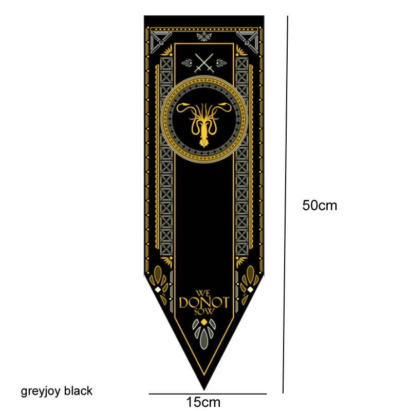 greyjoy black Домашний декор Игра престолов баннер флаг Старк Тулли Мартелл волк Дракон полиэстер престолов баннер игры украшения Болтон флаг - Цвет: greyjoy black