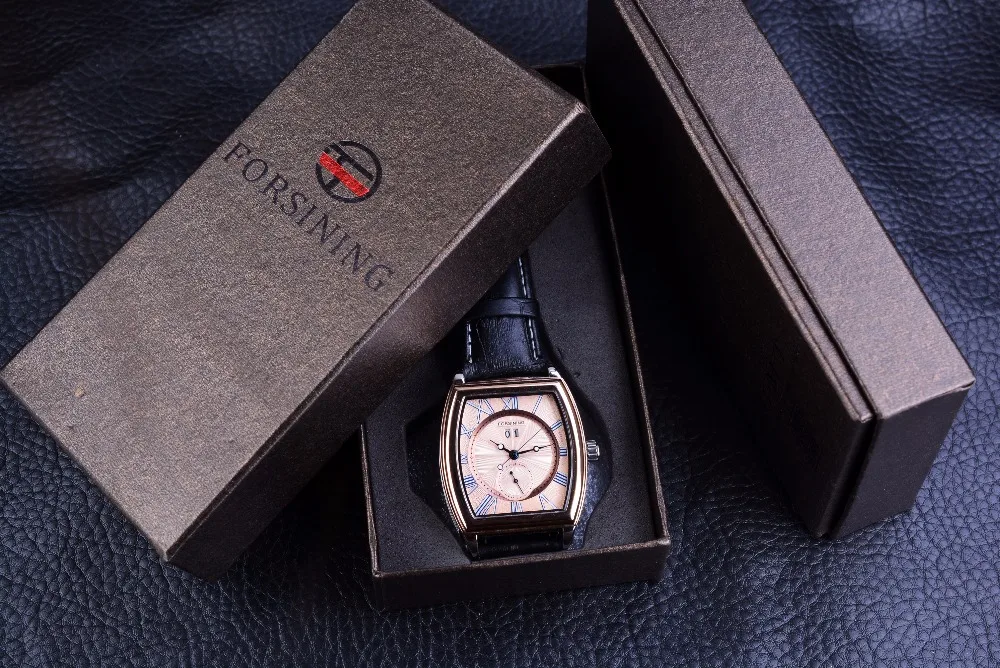 Мужские водонепроницаемые автоматические часы с календарем из натуральной