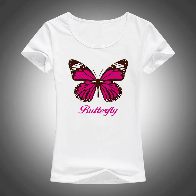Женская футболка с принтом в виде бабочки Повседневная коротким рукавом F87