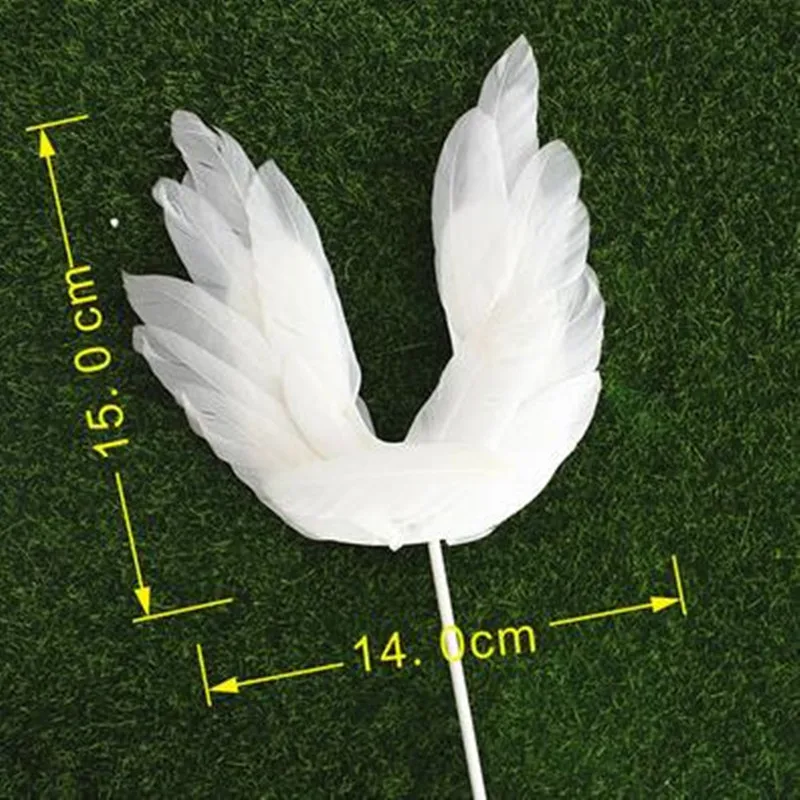 Light Up White Feather Angel Wing Cake Topper Cupcake Toppers Children Girls Party home decor wedding birthday | Дом и сад
