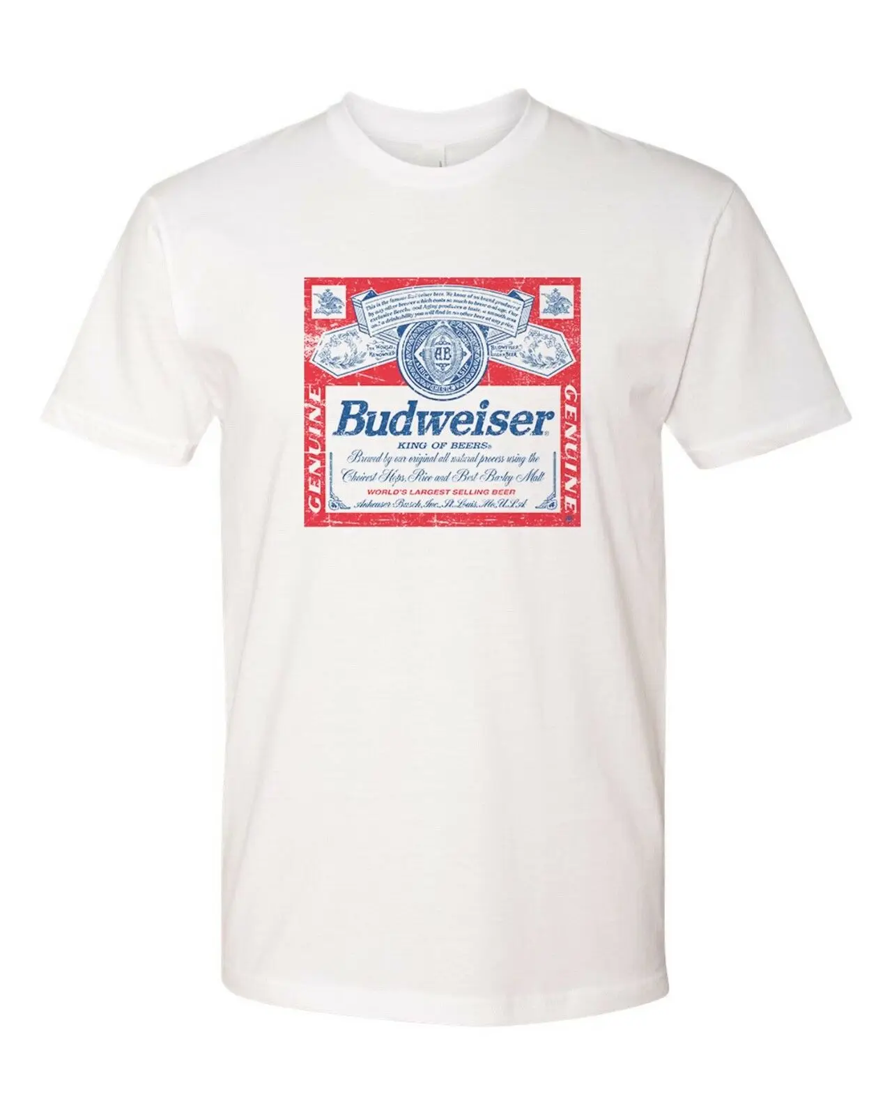 BUDWEISER состаренная Мужская мягкая хлопковая Удобная футболка Beer Новинка