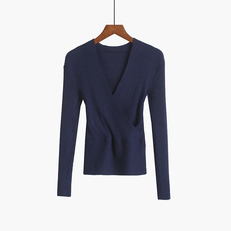 Сексуальный вязаный свитер Женский пуловер Осень-зима 2018 джемпер с длинным