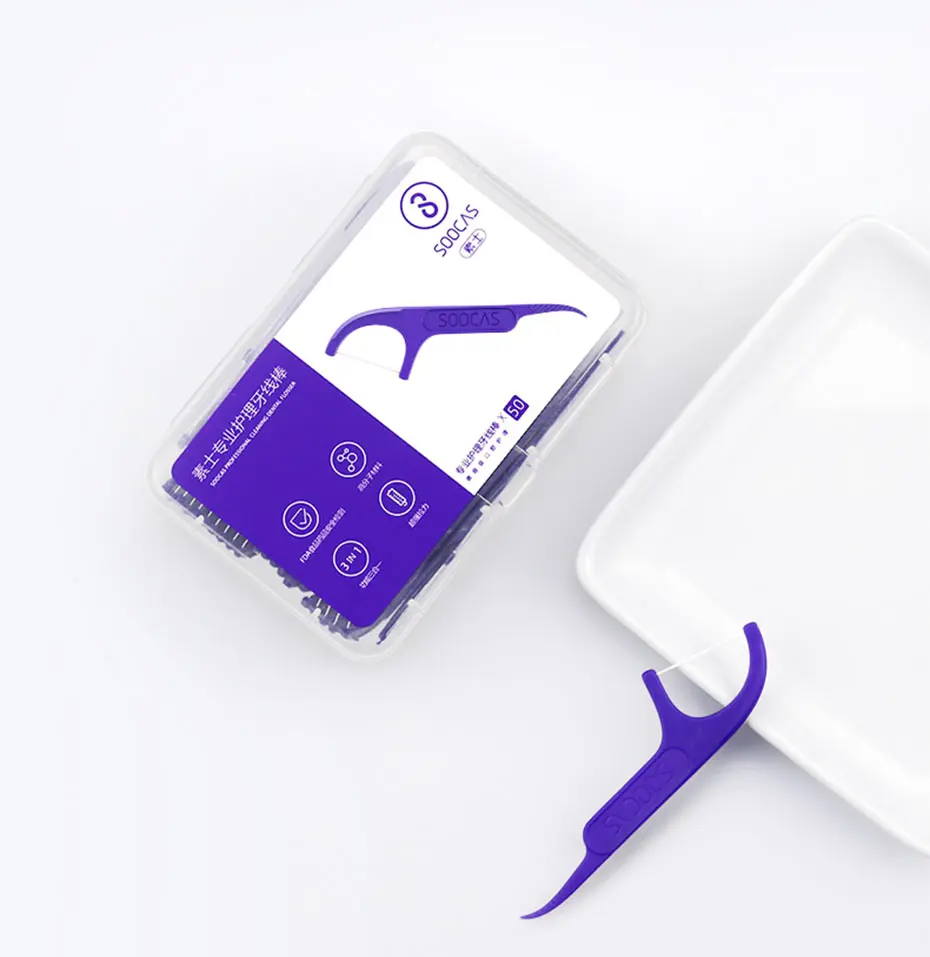 Xiaomi Youpin Soocare ежедневная Чистка зубов профессиональная сверхтонкая зубная нить 50 шт. в одной коробке 3 шт./компл