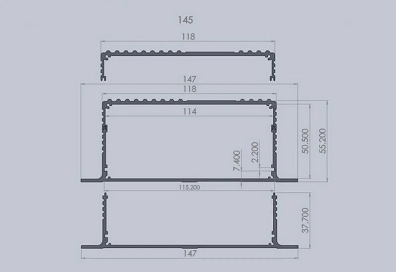 Алюминиевый корпус для устройств распределительный печатных плат 55*147х155 мм 4