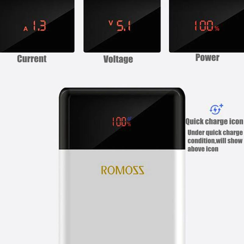 Romoss Quick Charge 3,0 Мощность банк 20000mah PD Тип C Мощность банк QC3.0 9V 12V Для iPhone X Xiaomi huawei samsung Quick Charge