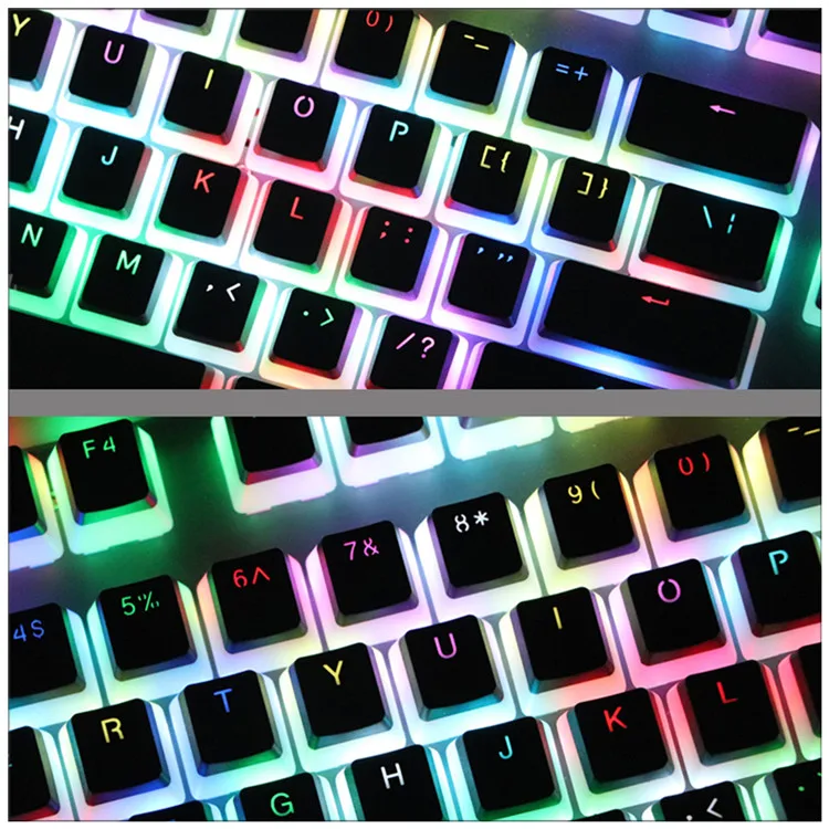 PBT пудинг ключ шапки с подсветкой Doubleshot ANSI ISO ключ набор Cherry MX Чехлы для клавиш для 87/104/108 MX Переключатель механический
