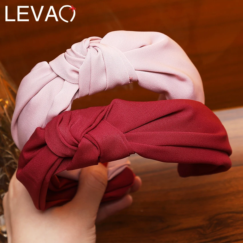 LEVAO, одноцветная повязка на голову для девочек, повязка на голову для женщин, широкая повязка на голову, летняя пластиковая повязка на голову, ободок для волос, повязка на голову