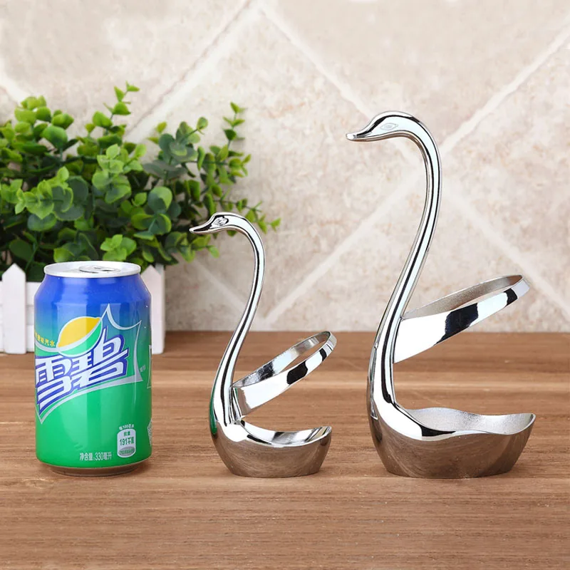 Элегантные столовые приборы полка Мода Металл Серебро сиденье Лебедь держатель