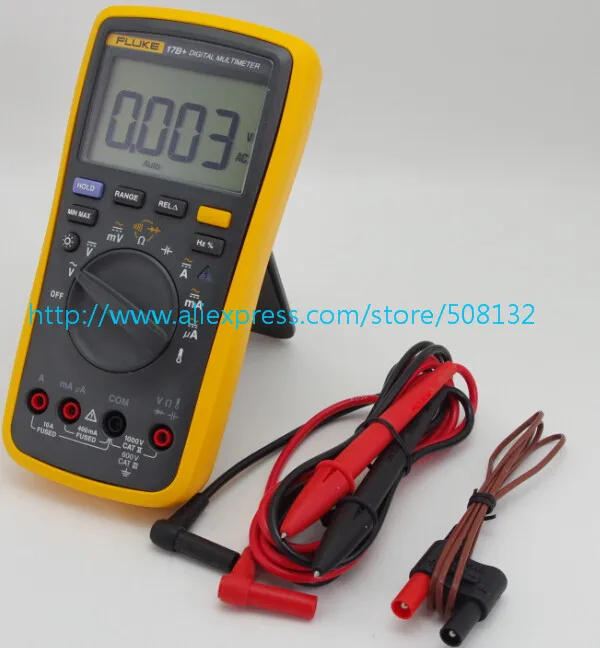 FLUKE 17B + цифровой мультиметр тестер er DMM с TL75 Тестовые провода мягкий чехол KCH17 F17B