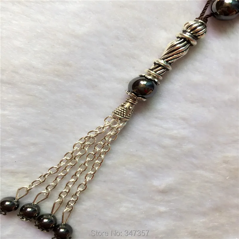 Новое поступление 8 мм гематит камень круглой формы 33 молитвенные бусины