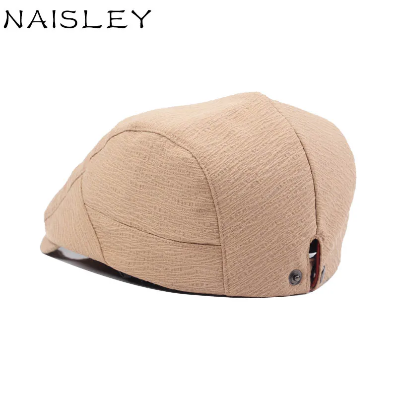 NAISLEY Brand Cotton Peaked Striped Pleated Adjustable Beret Outdoor Sun Breathable Lady Hat Women's Men Flat Berets Cap | Аксессуары