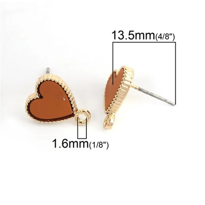 Серьги-гвоздики DoreenBeads из сплава цинка и смолы фурнитура для сережек-гвоздиков