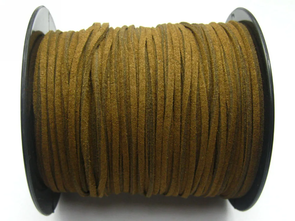 100 ярдов Кофе искусственная замша плоский кожаный шнур шнурок 3 мм|string viola|cord stylecord