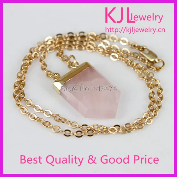 10PC Fashion Jewelry Pink Crystal Stone Druzy Arrow Shape Rose Quartz Pendant Connector Two Point 22K Gold Plated Necklace Women | Украшения