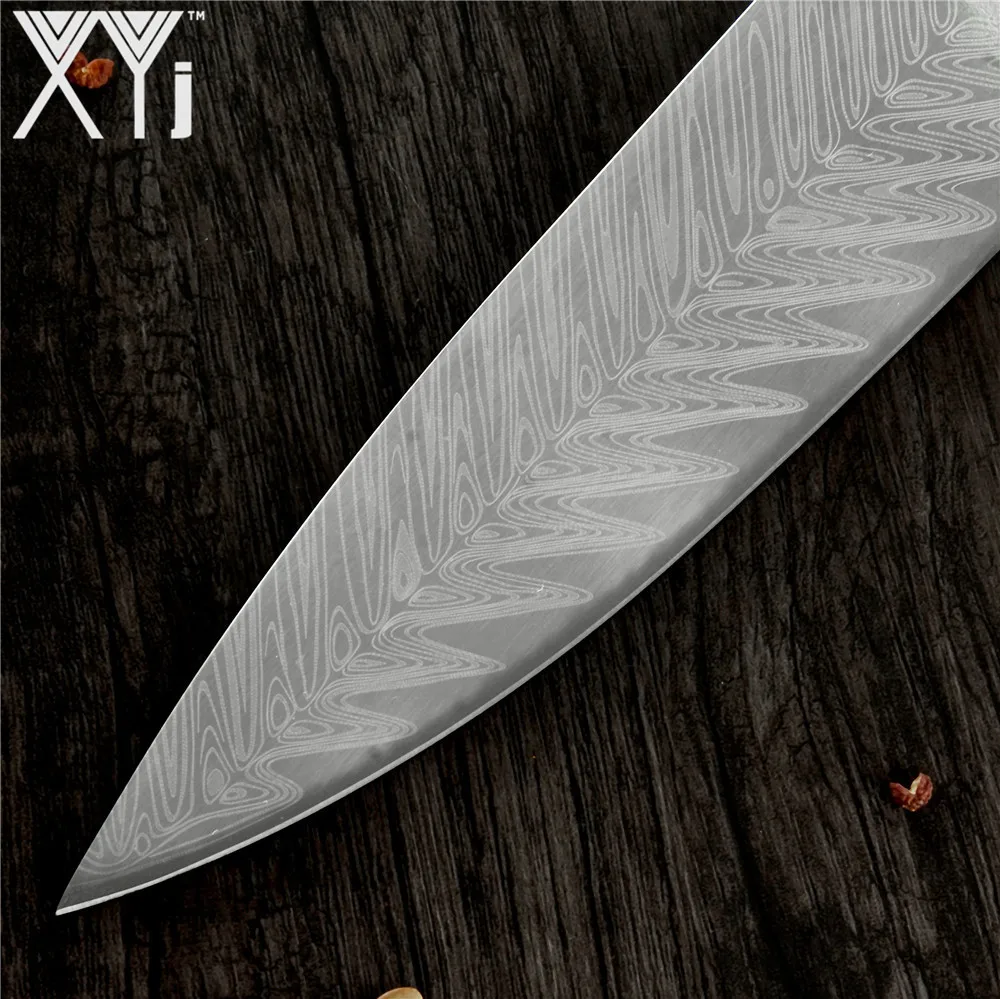 XYj шеф-повар 8 ''кухонный нож из нержавеющей стали с цветной деревянной ручкой