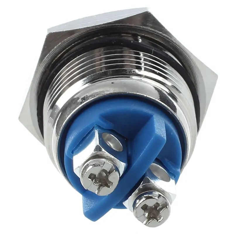 Кнопочный переключатель нормально открывающийся 16 мм металлический круглый