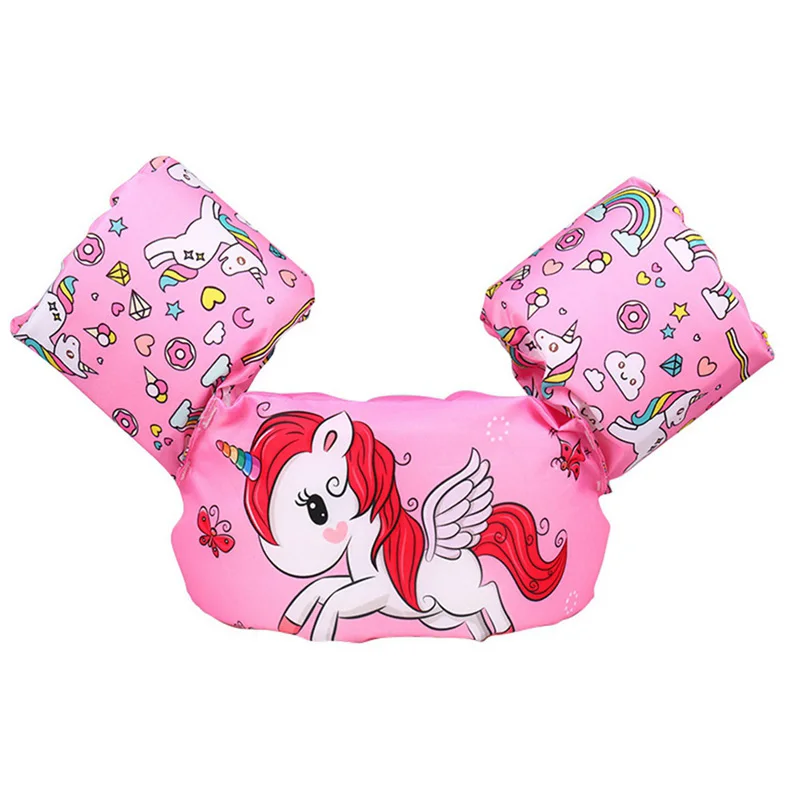 Pink Unicorn Rooxin детские плавательные нарукавники спасательный жилет из пенистого материала жилет поплавок плавать кольцо бассейн Безопасность обучение единорог; Фламинго бассейн вечерние игрушки - Цвет: Pink Unicorn